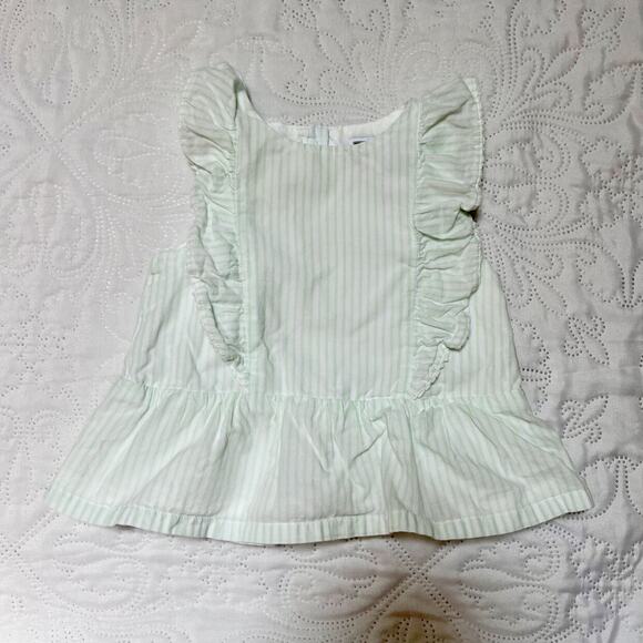 Janie And Jack Striped Ruffle Top Size 6-12m - Picture 2 of 5